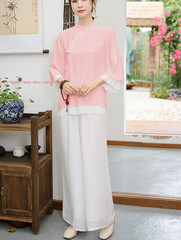 Womens Cotton Linen Kung Fu Tai Chi Uniform Martial Arts yoga Wear Summer Suit