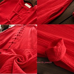 New Women Martial Arts Tai Chi Tang Suit Linen Kung Fu Tops Long Coat Retro Robe