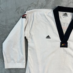Adidas Taekwondo Korea Uniform Gi Dobok White Black Size 6 200cm WTF Karate