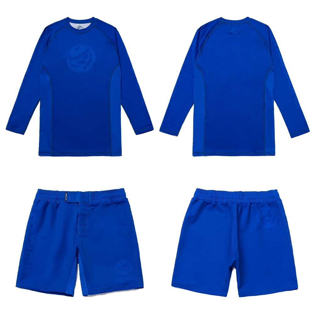 Shoyoroll Batch #130 22 Rash Guard LS & Training Fitted Shorts BJJ Jiu Jitsu