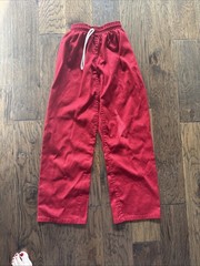 Pro Force Martial Arts Karate Uniform Red Gi 6oz Size 2 w/White Belt WORN ONCE