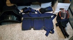 Japanese Kendo Bogu Uniform Martial Arts Armor Helmet Chest Plate Gloves Case