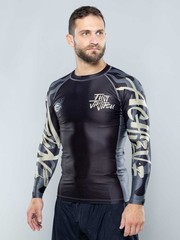 Fuji Yakedo Flex Lite Mens MMA BJJ Jiu Jitsu LongSleeve LS Rashguard – Black