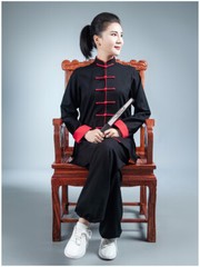 Tai Chi Clothes Martial Art Uniform Wushu Clothing Kung Fu Dress Unisex Black