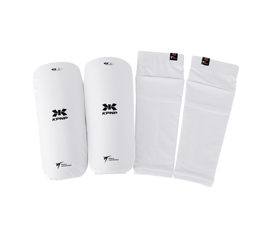 KPNP Taekwondo Black Label Shin Guard, White