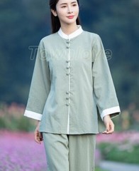 New Women Soft Cotton Linen Tai chi Uniform Kung fu Martial arts Wing Chun Suit