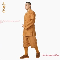 High Quality Casual Suits Buddhist Monk Religion Sets V-Neck Shirt+Pant Uniform