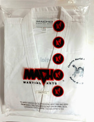 Macho Martial Arts Charlotte NC Uniform Size 5/190 Jacket & Pants White NEW