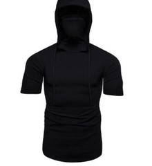 New Mens Ninja shirts Kung Fu Hooded Uniform Martial Arts Tai Chi Tops T-shirt