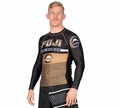 Fuji Reversal MMA BJJ Jiu Jitsu LongSleeve Long Sleeve LS Rashguard – Black Gold