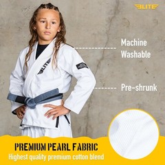 Elite Sports IBJJF Ultra Light BJJ Brazilian Jiu Jitsu Gi for Kids with Presh…