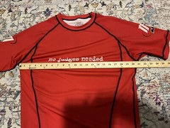 MMA BJJ Jiu Jitsu Short Sleeve Rashguard Black/Red No Judges Needed Shirt