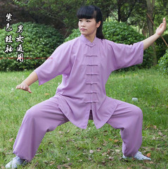 Unisex Cotton Blend Tai Chi Suit Summer martial arts Uniforms Kung Fu Clothing