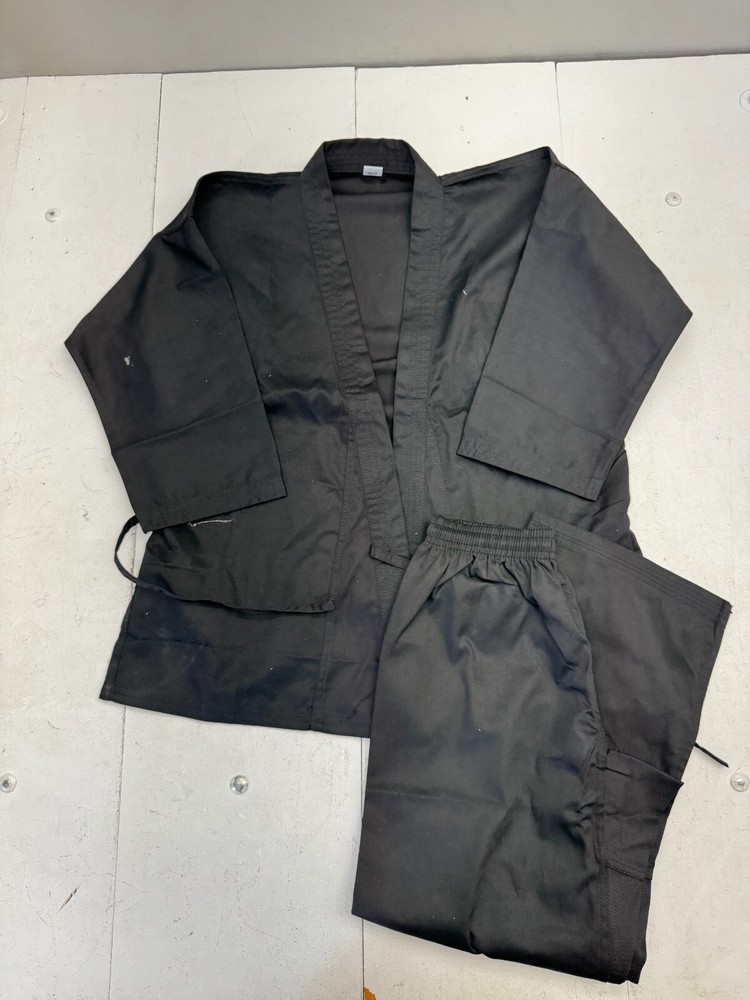 Wolf Black 2 Piece Martial Arts Long Sleeve Pants Outfit Mens Size 400