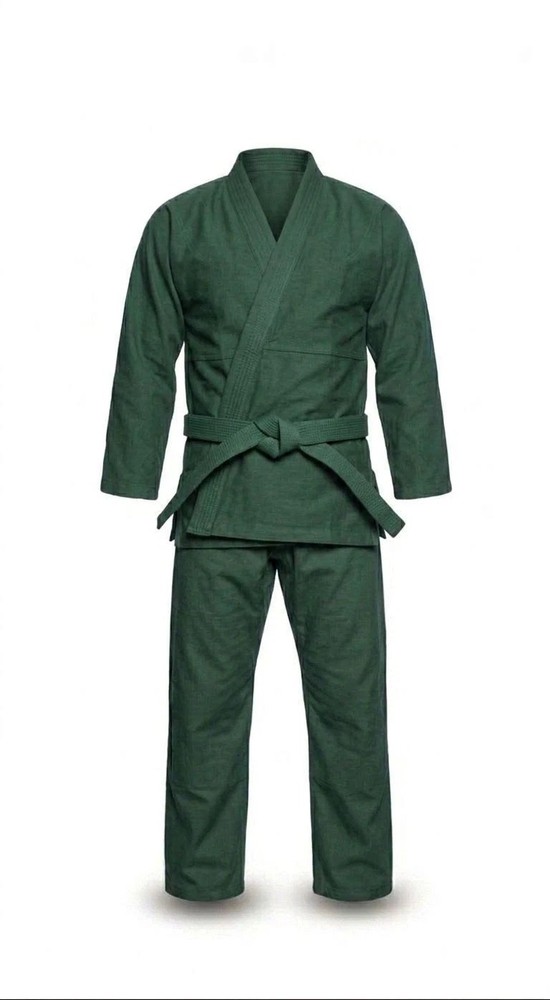 Sleeveless Dark Green Karate Gi Uniform | Martial Arts Training Suit with Belt.