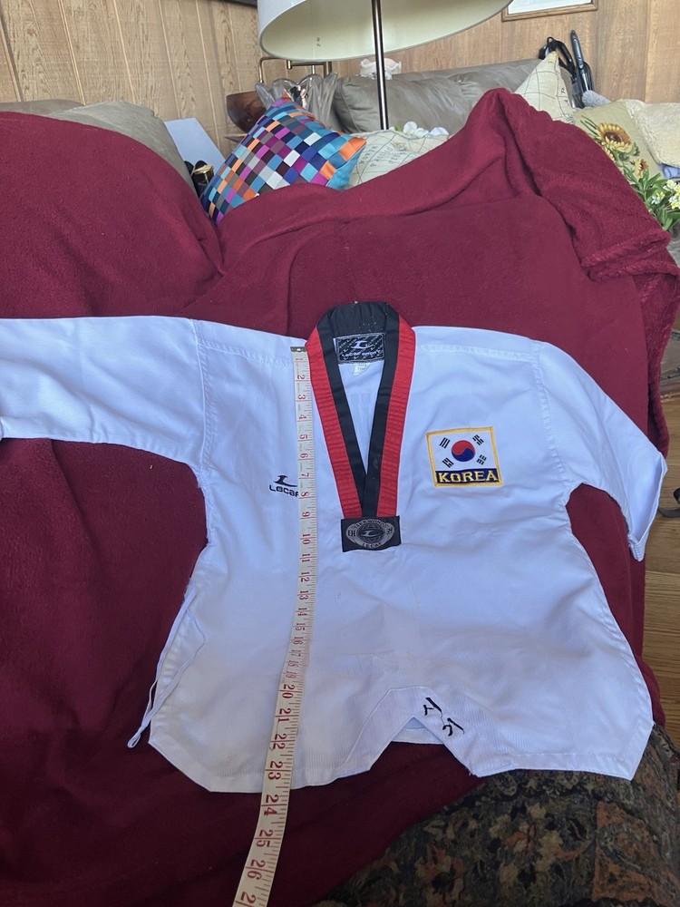 Lecaf Spirt Korea Taekwondo Uniform Shirt Youth Size 1 130Cm) White