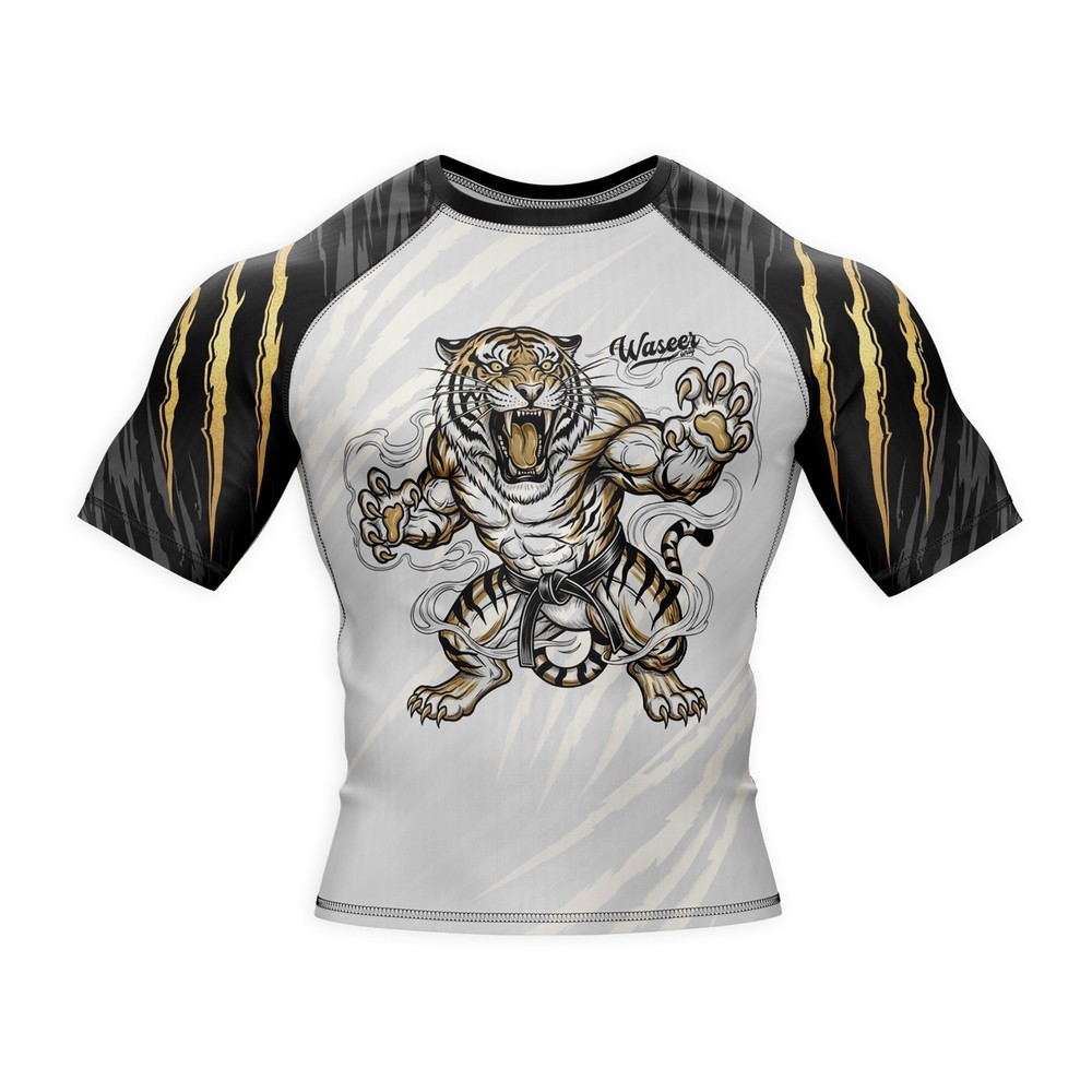 Tiger BJJ Rashguard – MMA Compression Grappling Shirt No Gi Training Gear