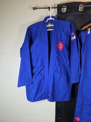 Fuji Kimonos Gi Set Men Sz 5 Blue Jiu Jitsu Uniform Jacket Pants Traditional