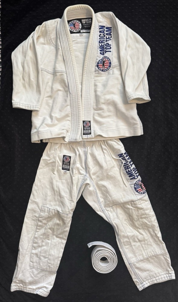 American Top Team Youth Sz M1 Fight Gi Jiu Jitsu BJJ Top & Bottom Uniform + Belt