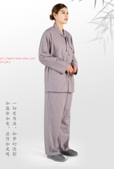 Shaolin Buddhist Monk Meditation Kung Fu Uniform Cotton Suit Temple Tai Chi sets