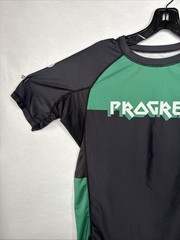 Progress “Bengal” BJJ MMA Black And Green Rashguard Size Medium