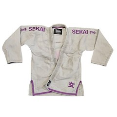 Fuji Sekai Champion Fuji Kimono Women’s Gray/Purple Size W1 BJJ Ju-Jitsu