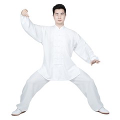 Traditional for Chi Uniform Faux Linen Long Sleeve Martial Arts Kung Fu Clot
