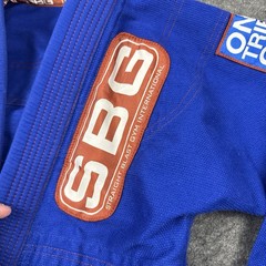 Straight Blast Gym Gi Kids C1 SBG Blue Youth Boys Brazilian Jiu Jitsu Top Only