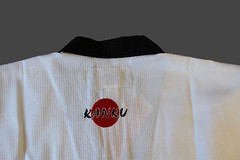 KANKU new Taekwondo V-neck Uniform 8 oz Black and White Color Diamond Fabric WTF