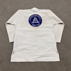 Gracie Jiu-Jitsu Academy Kimono Jacket Mens A2 White Cotton Open Front Uniform