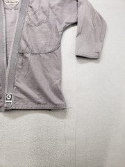 Gold BJJ Aeroweave Men Kimono Top Gray Long Sleeve Open Front 100% Cotton Active