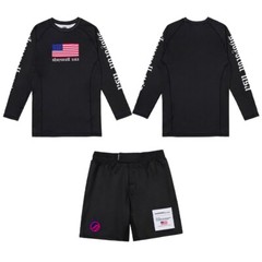 Shoyoroll Batch #151 24 American Rash Guard LS & Training Fitted Shorts JiuJitsu