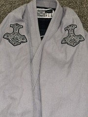 Raven Fightwear Men’s Thor Nordic Uniform Premium BJJ Gi Grey A3t1 Top A2t1 Bott
