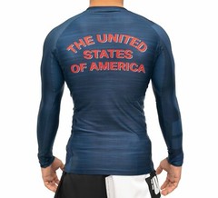 New Fuji USA 2.0 MMA BJJ Jiu Jitsu LongSleeve Long Sleeve LS Rashguard – Blue