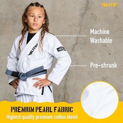 Striped Kids BJJ Gi – Ultra Light, Preshrunk Fabric & Free Belt, Size C000