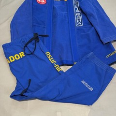 Gracie Barra Equippe Lutador Brazilian Jiu-Jitsu BJJ Gi Set Blue Men A5-XXXX