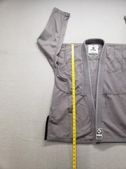 Gold BJJ Aeroweave Men Kimono Top Gray Long Sleeve Open Front 100% Cotton Active