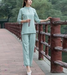 Women Chinese Martial Arts Kung Fu Suit Wushu Tai Chi Yoga Set Uniform Pant&Top