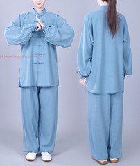 Unisex Tai Chi Kung Fu Suit Linen Cotton Morning Exercise martial arts Uniforms