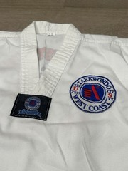 US West Coast Taekwondo Uniform Dobok Kids Size 130 White Martial Arts Set