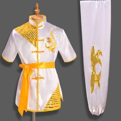 Traditional Chinese Martial Arts Uniform Kung Fu Suit Dragon Embroidery Outfit