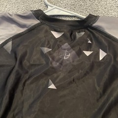 Jiu Jitsu World League Long Sleeve Rashguard. Black/Grey Adult M New