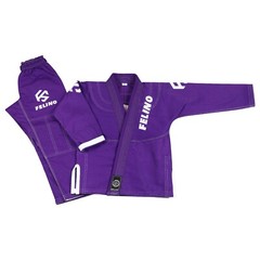 Felino Purple Kid Premium BJJ Gi Uniform Pearl Weave Brazilian Jiu Jitsu Kimono