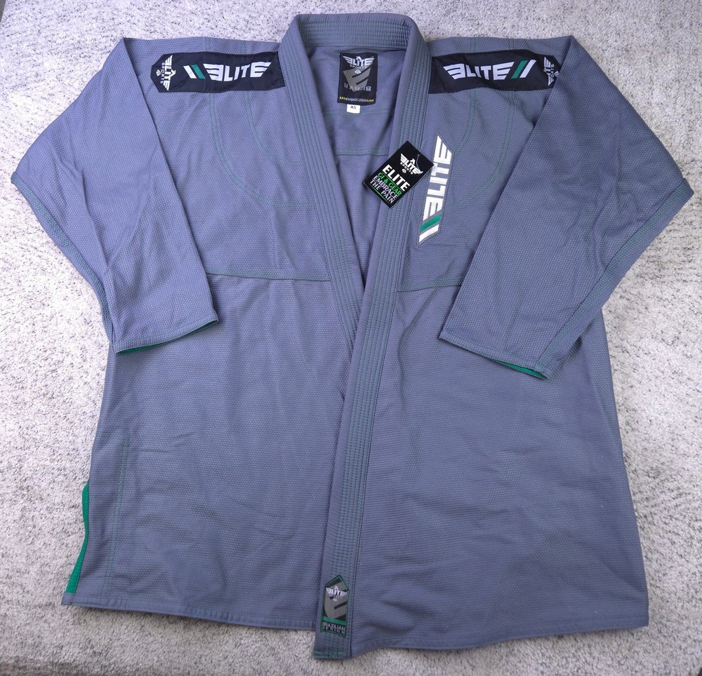 Elite Sports Gi Size A5 BJJ Jiu Jitsu Top Only Training Kimono Gray Green NWT