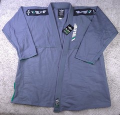 Elite Sports Gi Size A5 BJJ Jiu Jitsu Top Only Training Kimono Gray Green NWT
