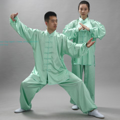 Satin Unisex Martial Arts Uniform Kung Fu Suit Costume Tai Chi Performance Sets