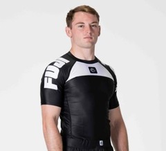 Fuji Sports IBJJF Ranked BJJ Jiu Jitsu Short Sleeve SS Rashguard – Black