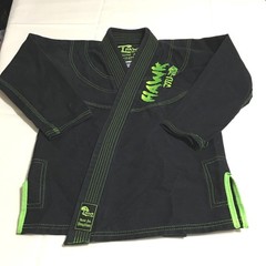Hawk Jiu-Jitsu BJJ Gi Kids K2 Black Green Stitching Kimono Jacket