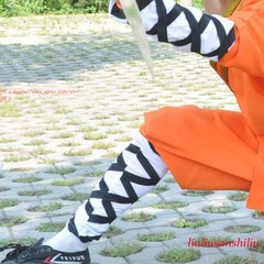 Orange Shaolin Monk Uniform Kung Fu Suit Tai Chi Martial Art Clothes Set Uniform