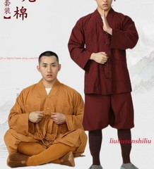 High Quality Casual Suits Buddhist Monk Religion Sets V-Neck Shirt+Pant Uniform